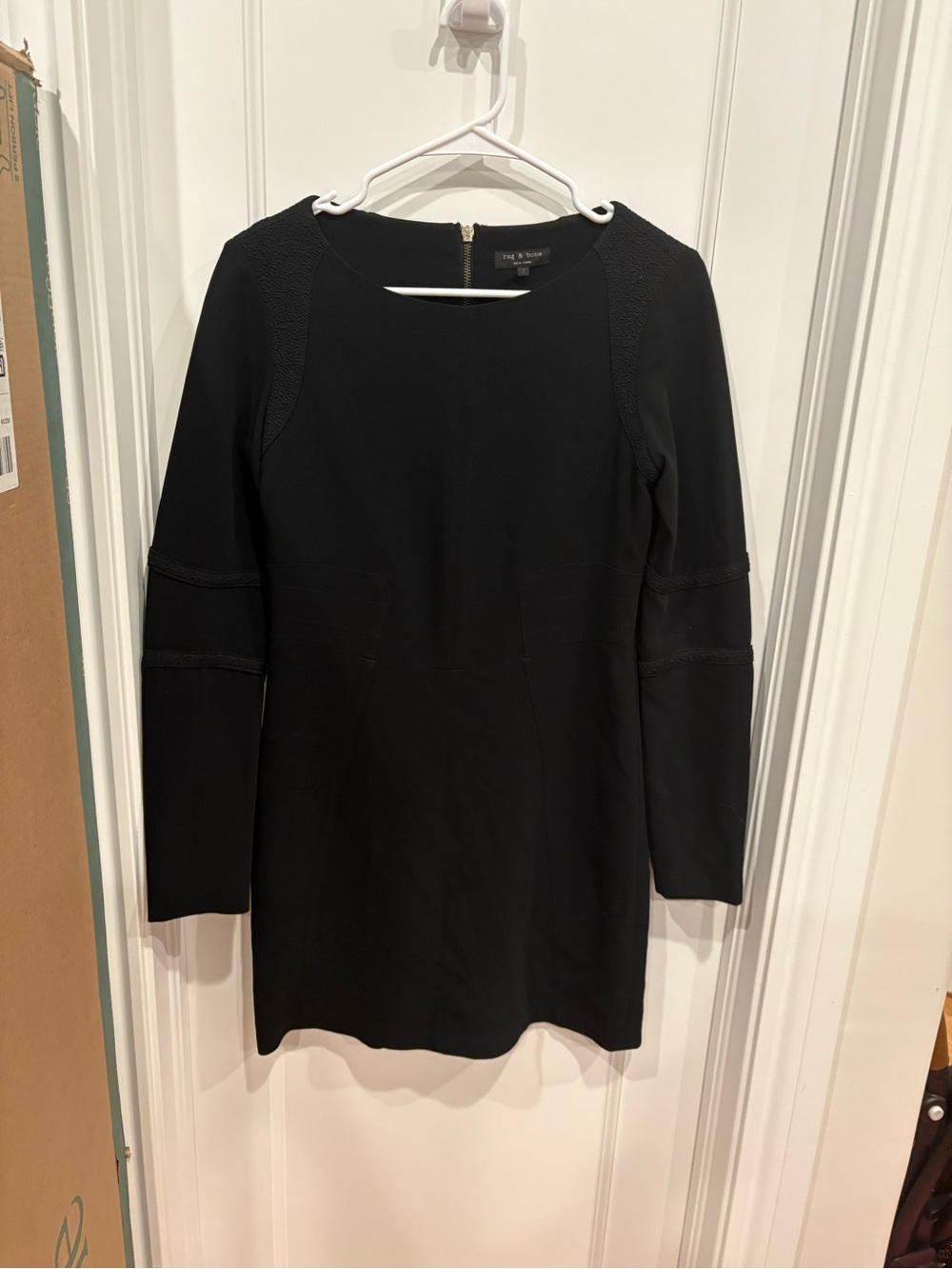 Rag & bone Black Long-Sleeve Sheath Dress